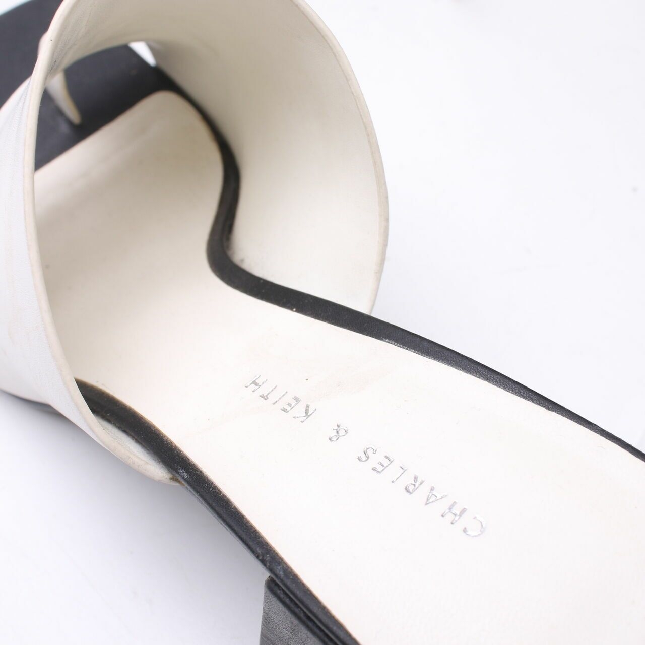 Charles & Keith Black & White Leather Heels