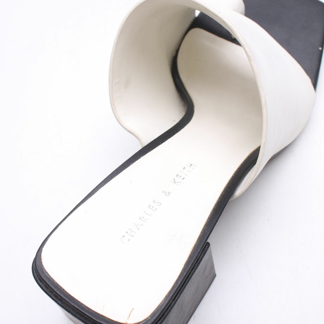 Charles & Keith Black & White Leather Heels