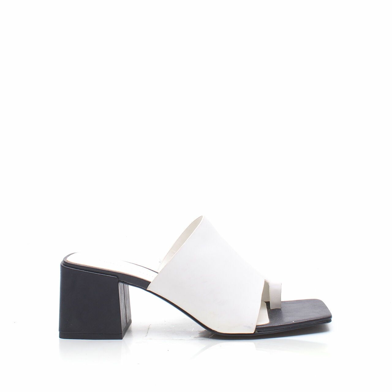 Charles & Keith Black & White Leather Heels