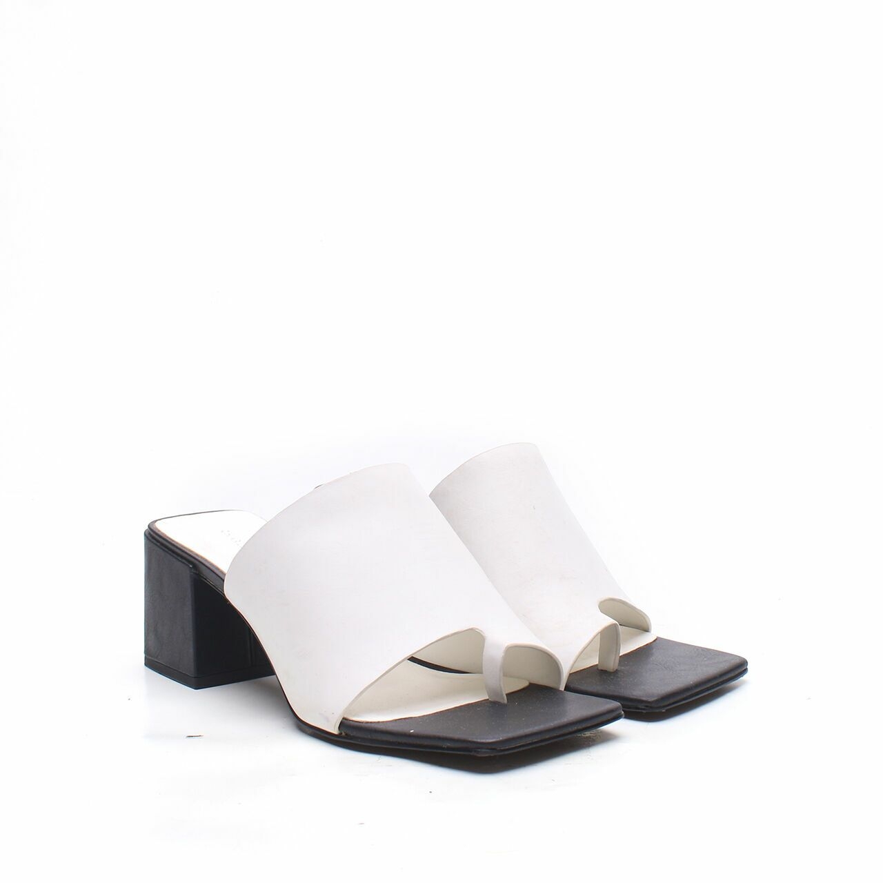 Charles & Keith Black & White Leather Heels