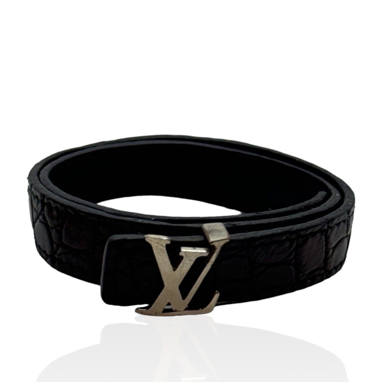 Louis Vuitton Black Leather Bracelet