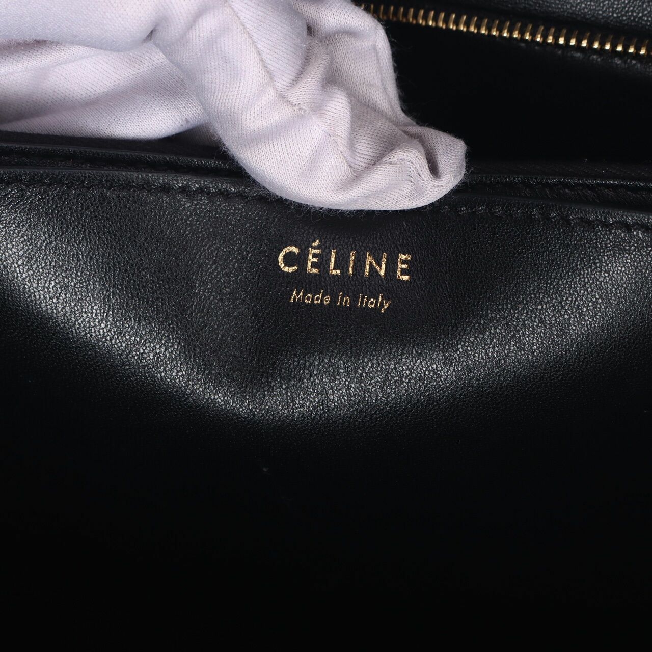 Celine Canvas Calfskin Crocodile Embossed Medium Classic Box Flap Beige & Black Sling Bag