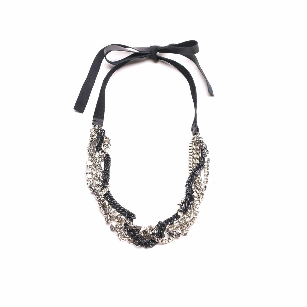 Club Monaco Silver & Black Necklace