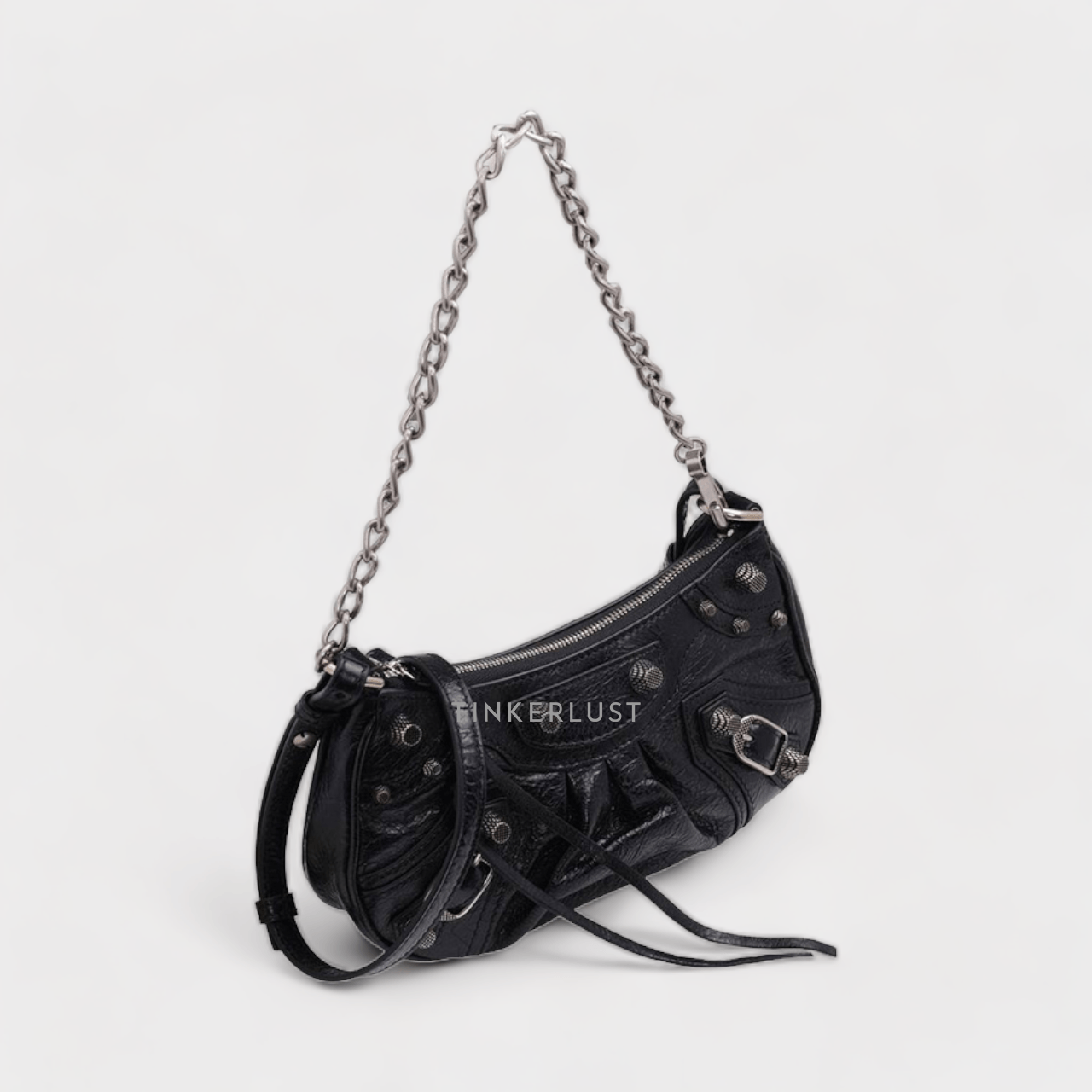 Balenciaga Mini Le Cagole Purse in Black Arena Lambskin SHW  Shoulder Bag 