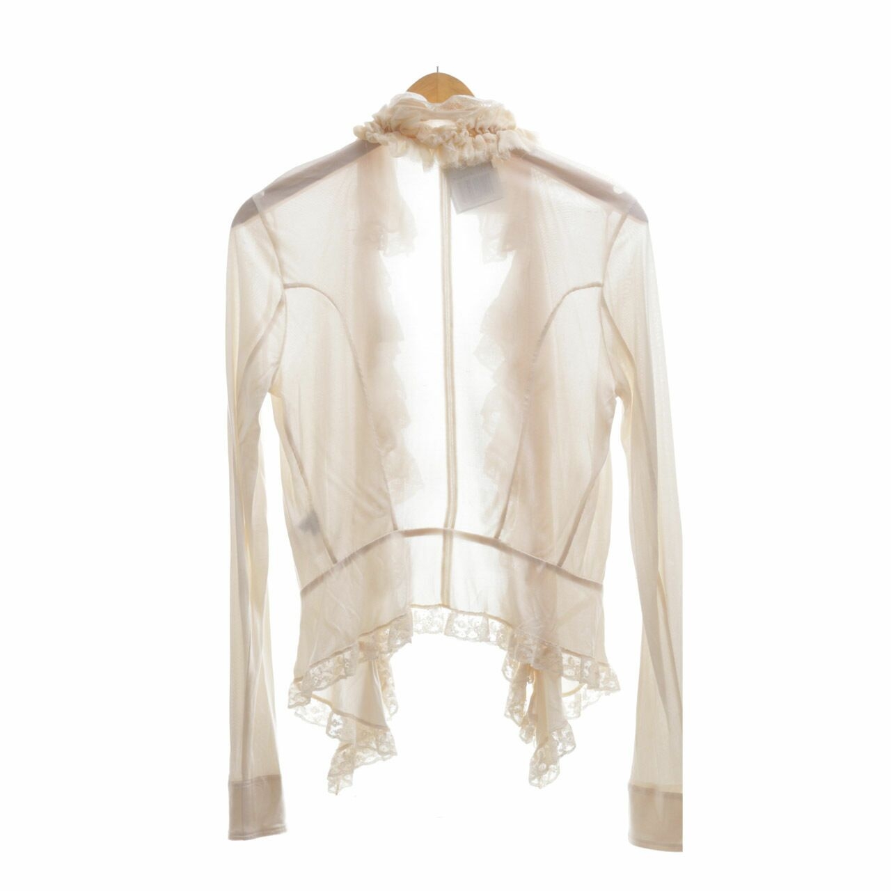 Balenciaga Cream Lace Ruffle Cardigan