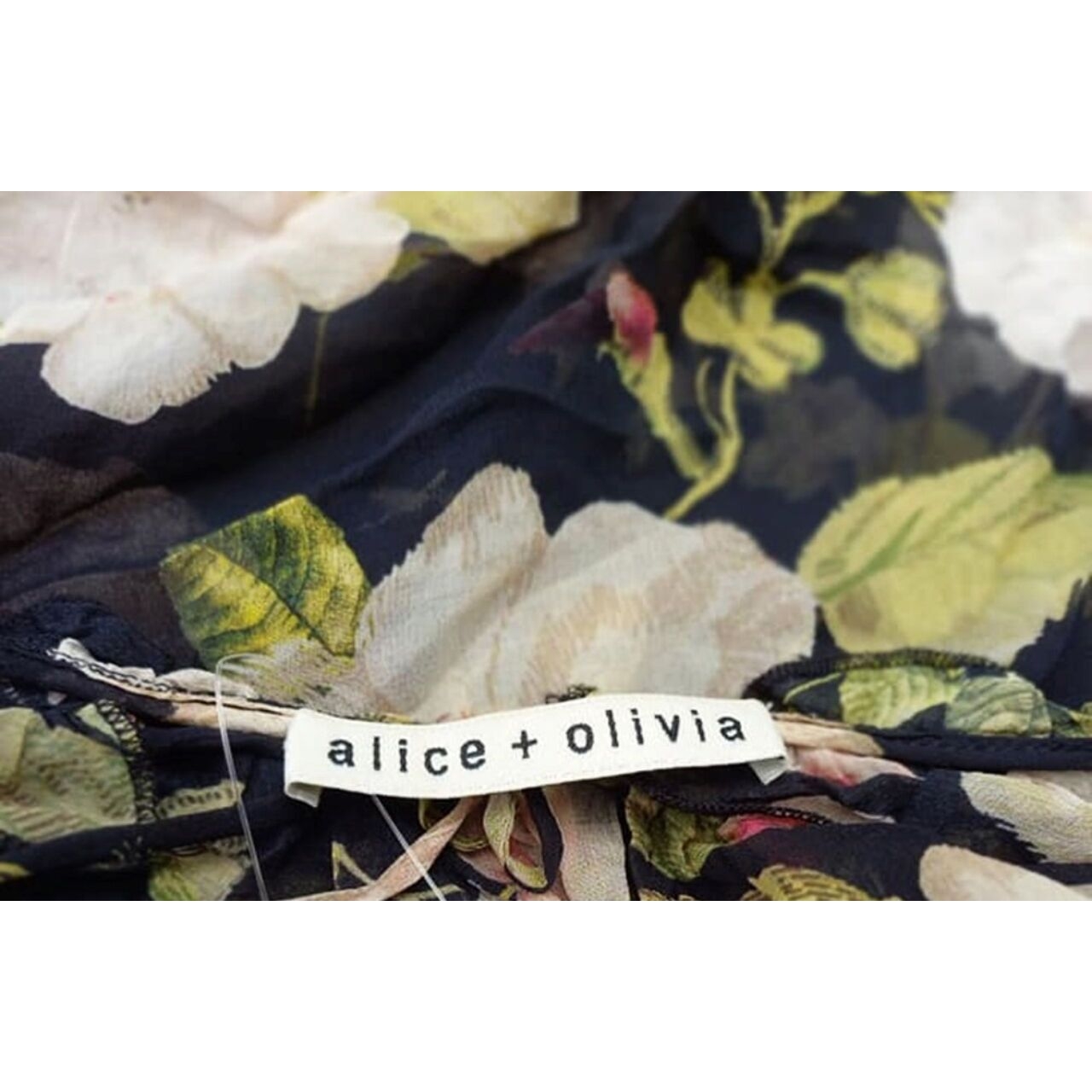 Alice + Olivia Julius Floral Blouson Sleeve Silk Top