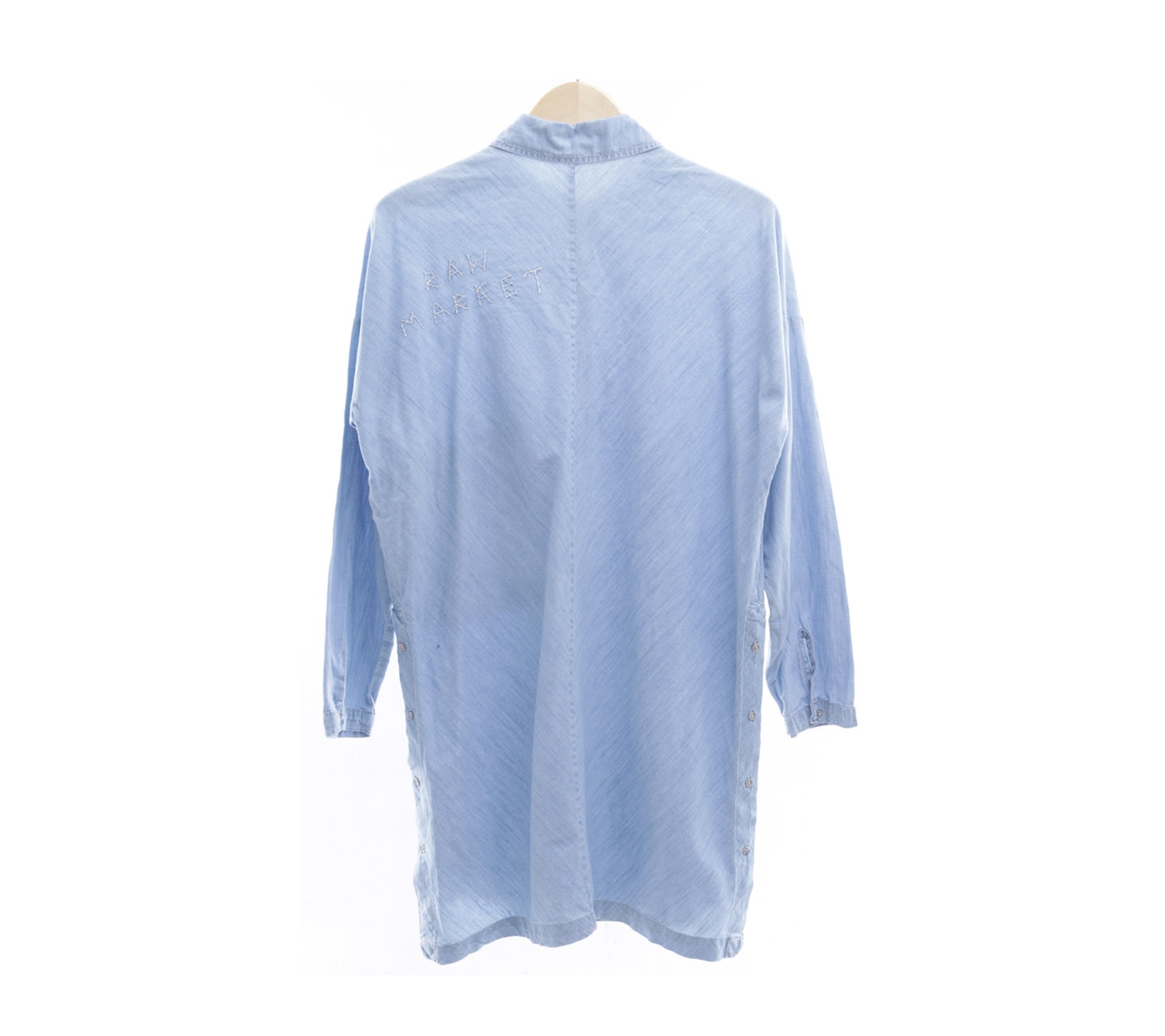 Zara Light Blue Washed Tunic Shirt