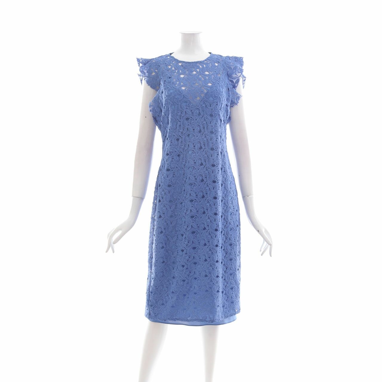 Zara Blue Lace Midi Dress