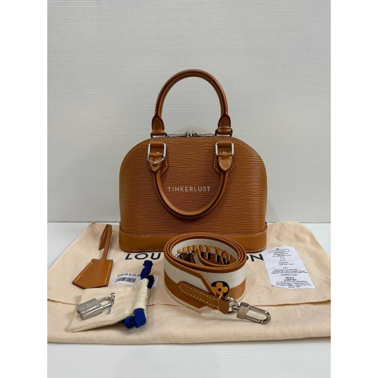 Louis Vuitton Alma BB Miel Epi Leather SHW Satchel Bag