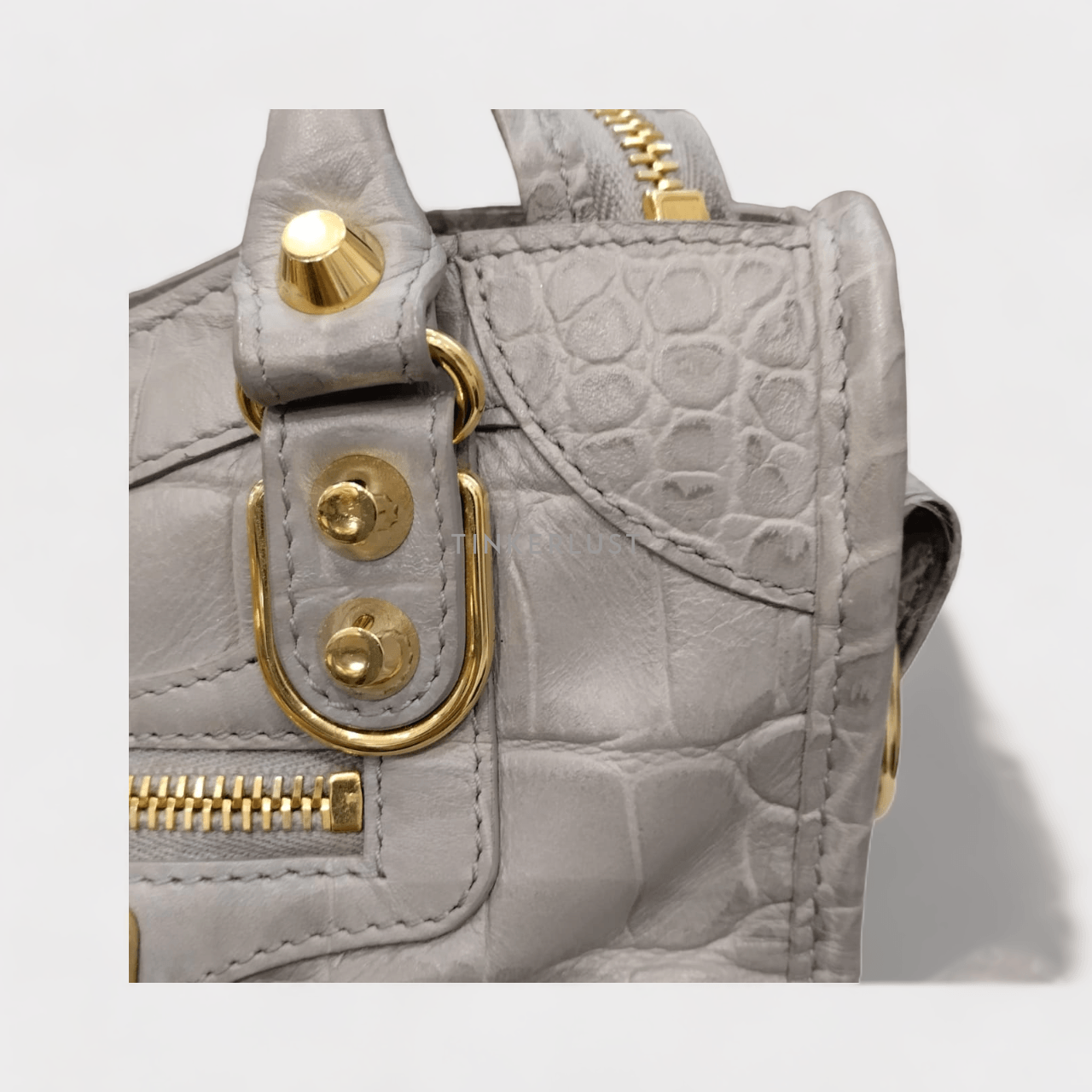 Balenciaga Mini City GHW Croco Embossed 2019 Satchel