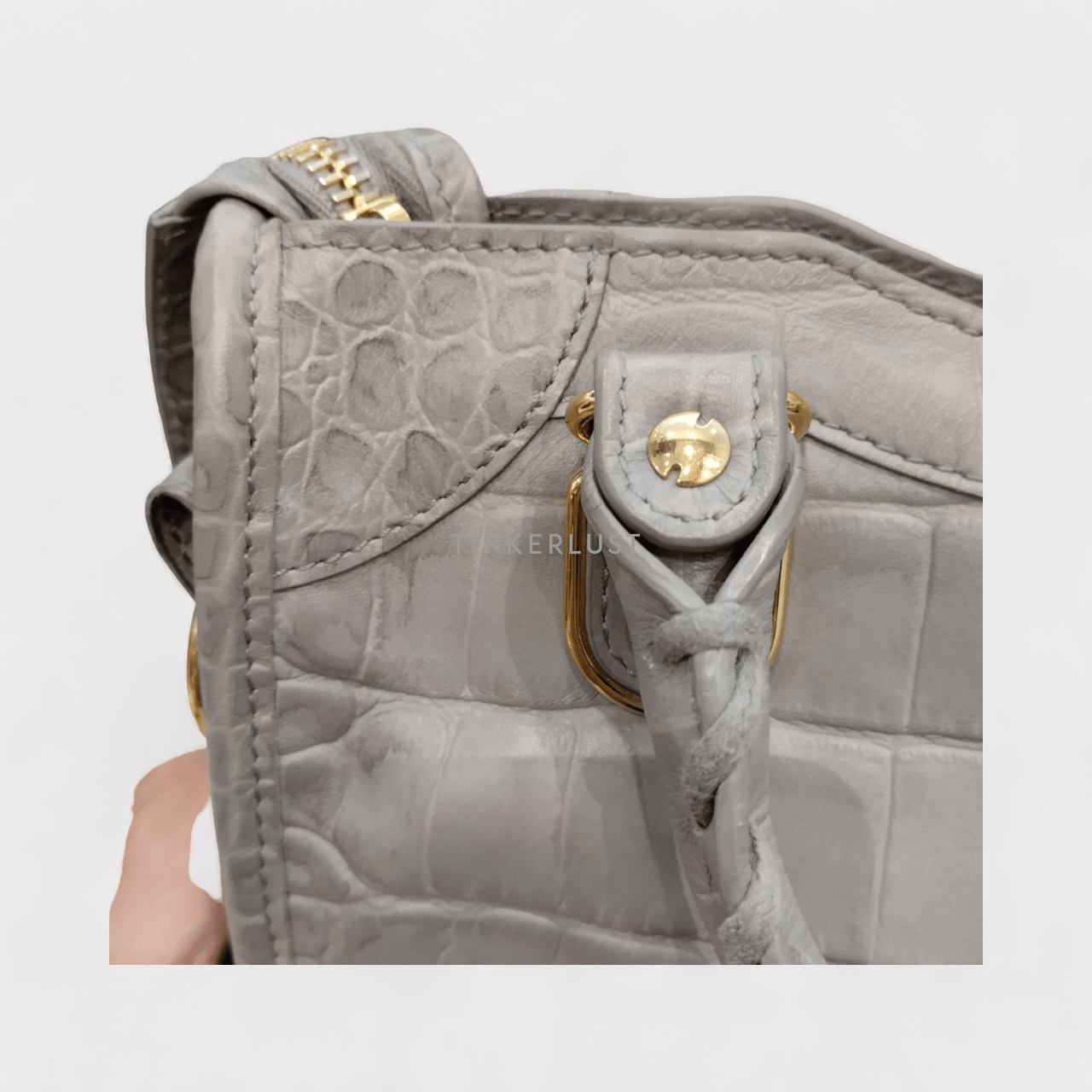 Balenciaga Mini City GHW Croco Embossed 2019 Satchel