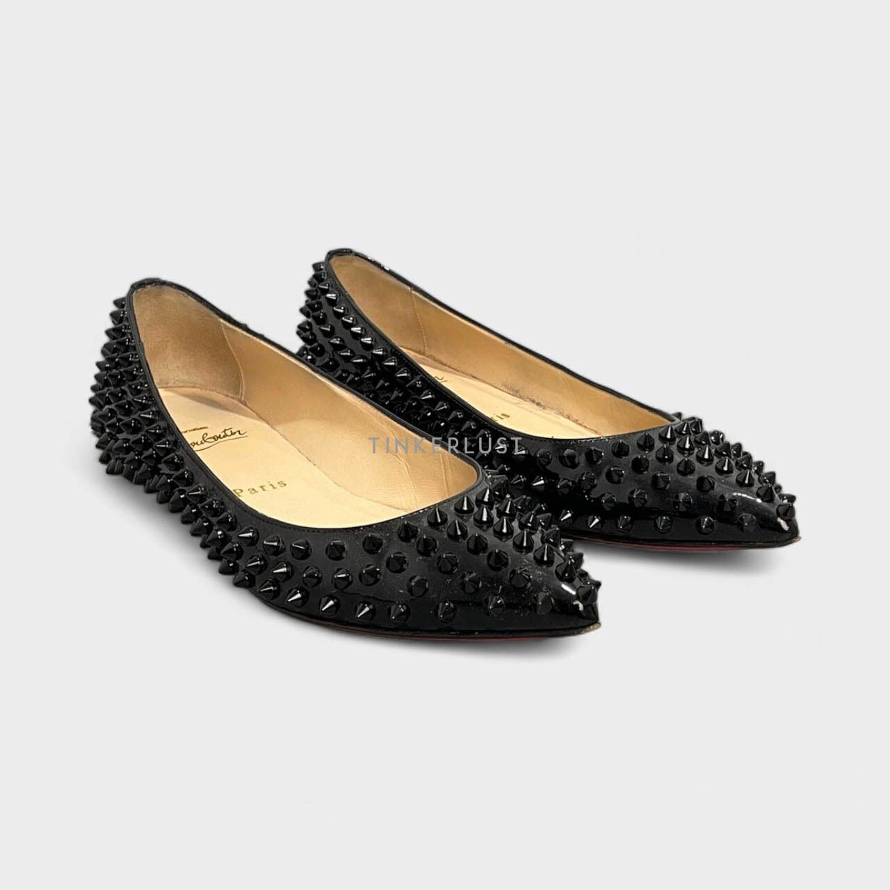 Christian Louboutin Black Spikes Flats 