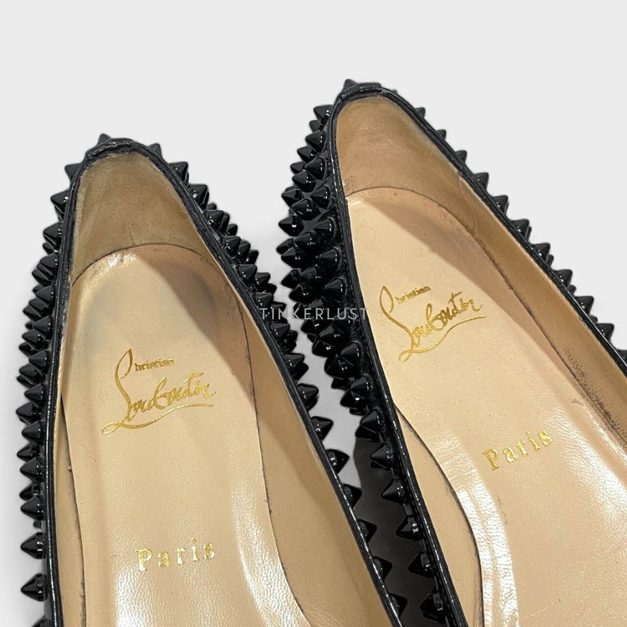 Christian Louboutin Black Spikes Flats 