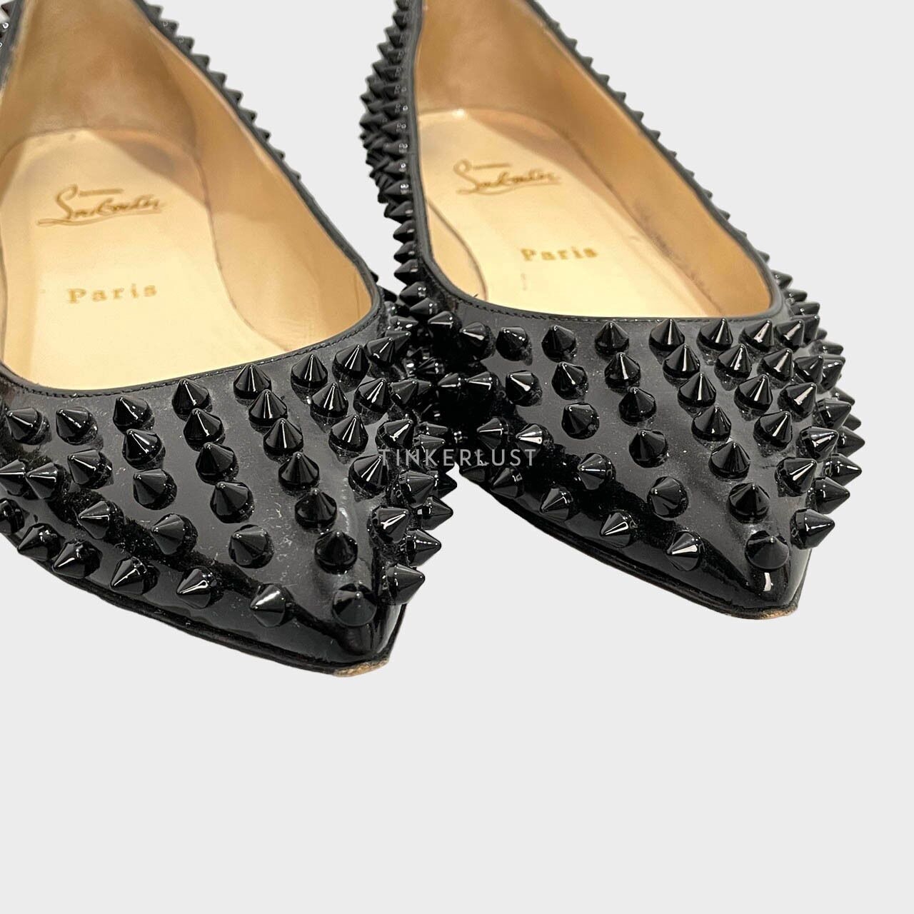 Christian Louboutin Black Spikes Flats 