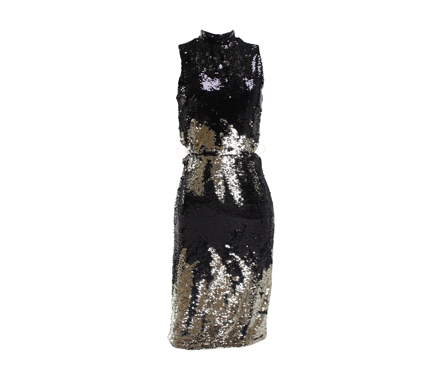 H&M Black Sequins Low Back Midi Dress