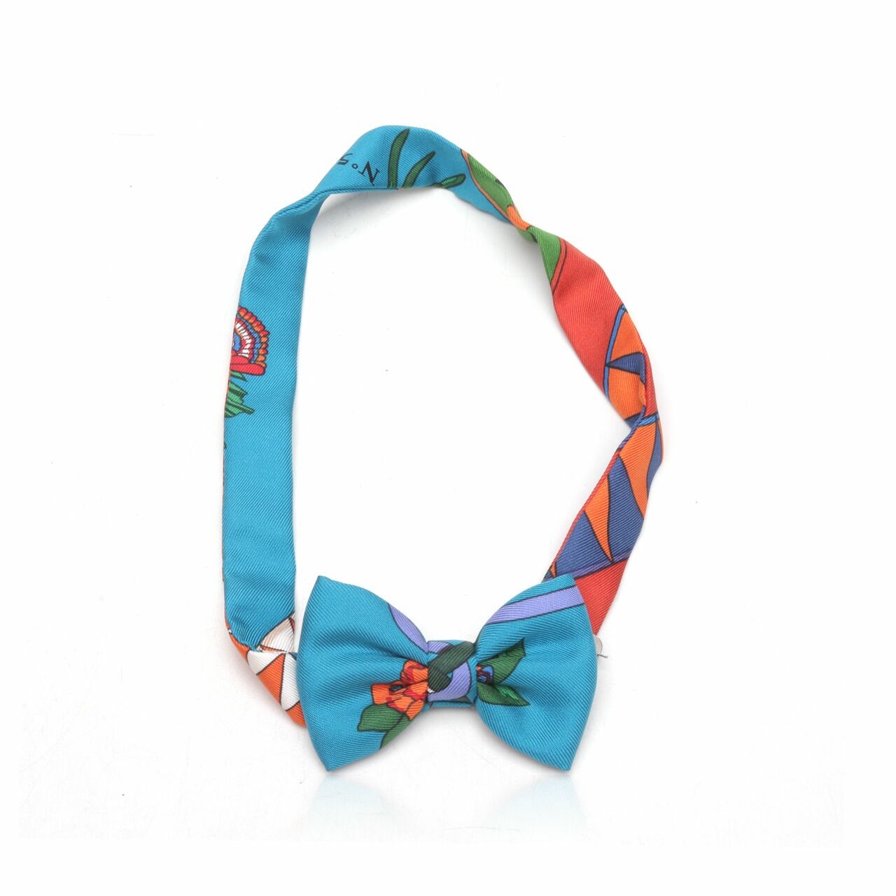 Hermes Multi Pattern Bow Tie Necklace 