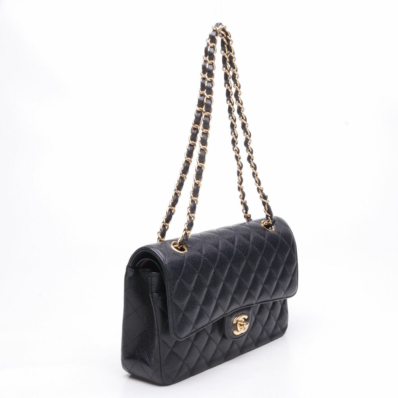 Chanel Caviar Medium Classic Double Flap Black Shoulder Bag