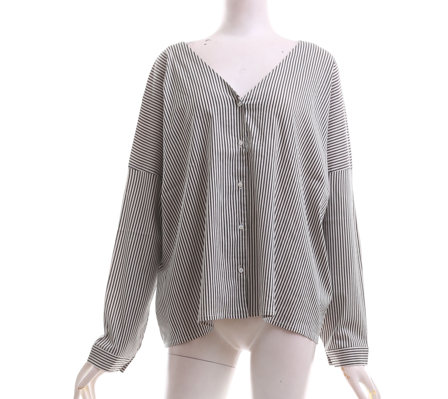 Shop At Velvet White & Grey Striped Blouse