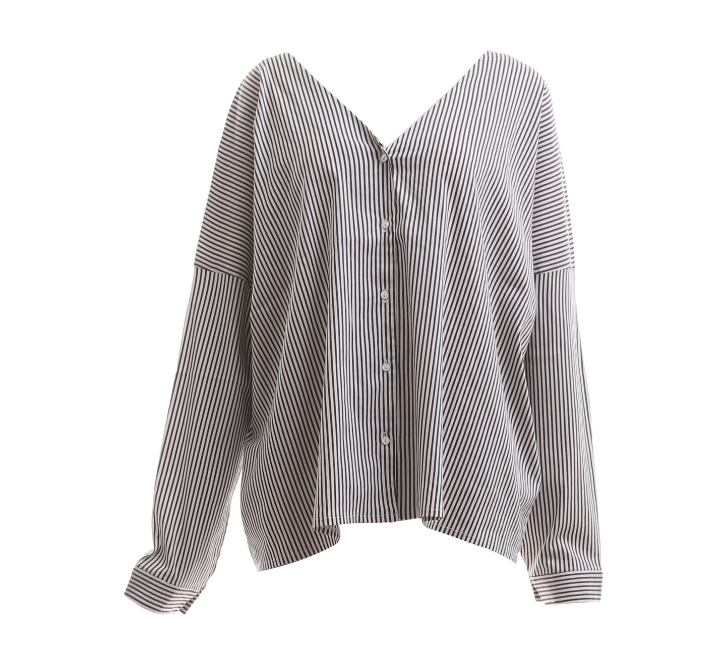 Shop At Velvet White & Grey Striped Blouse