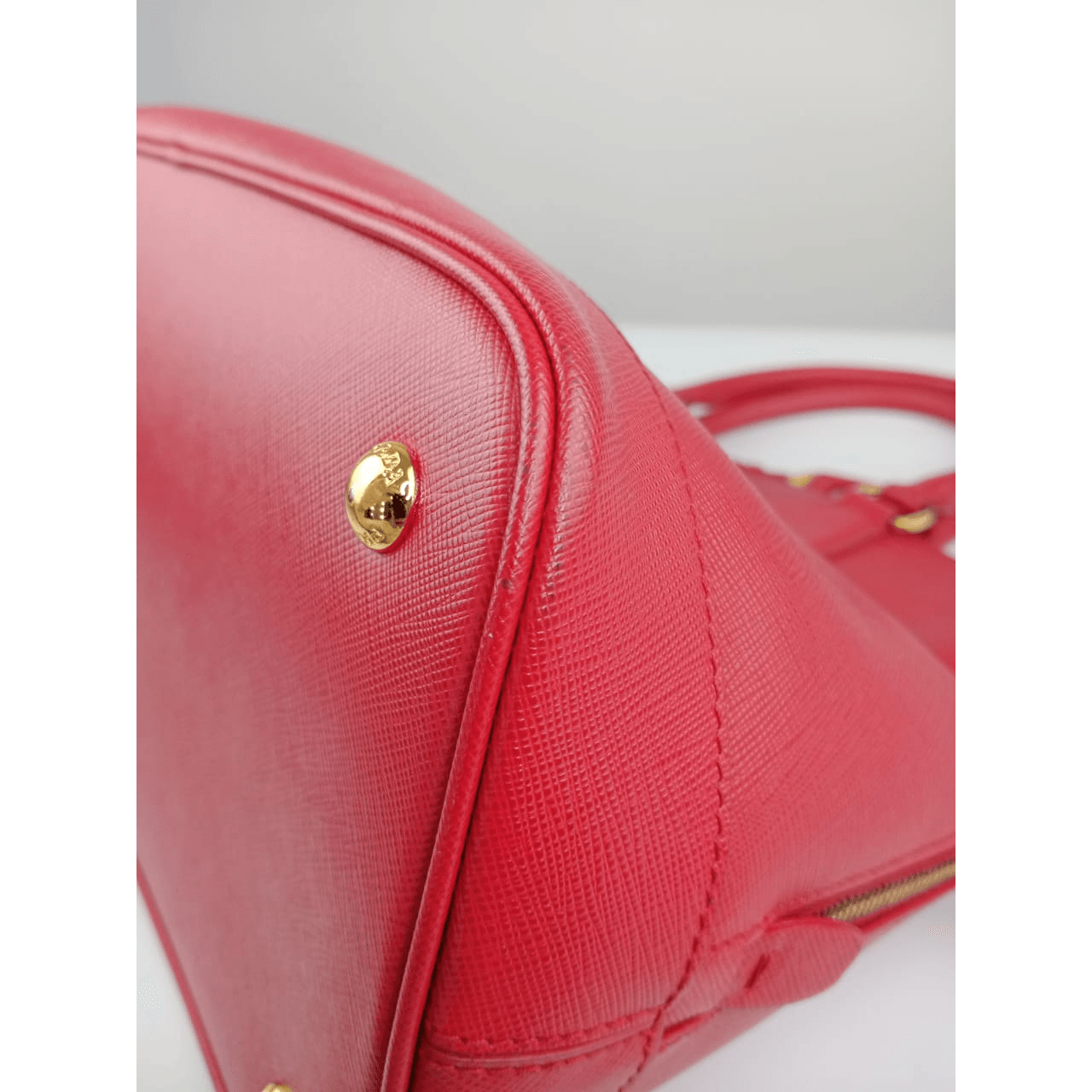 Prada Alma Saffiano Red GHW Handbag