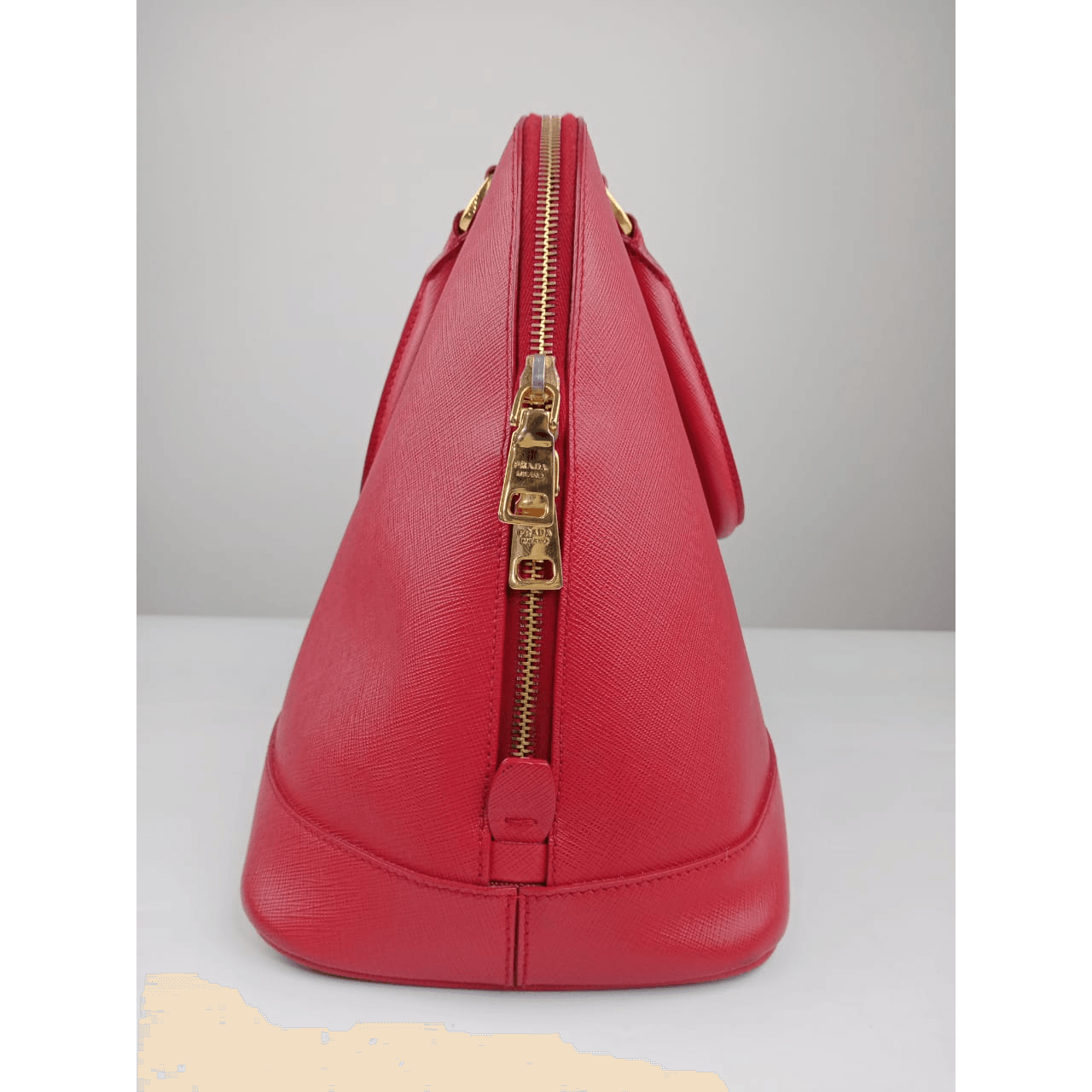 Prada Alma Saffiano Red GHW Handbag