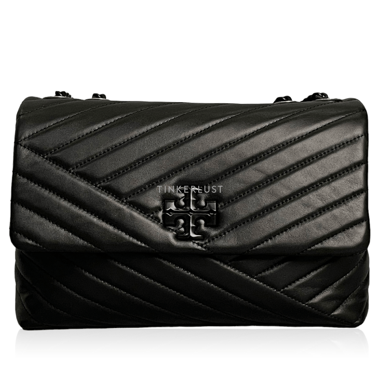 Tory Burch Kira Chevron Convertible Black Shoulder Bag