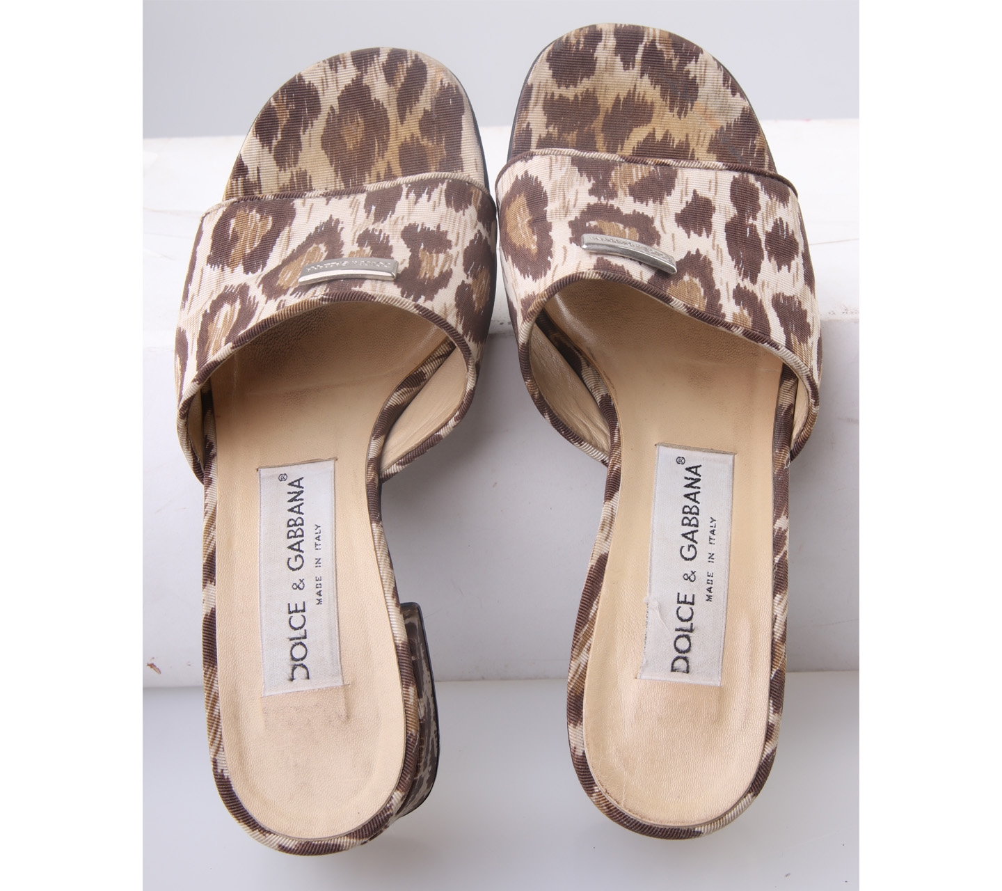 Dolce & Gabbana Brown And Cream Patterned Heels