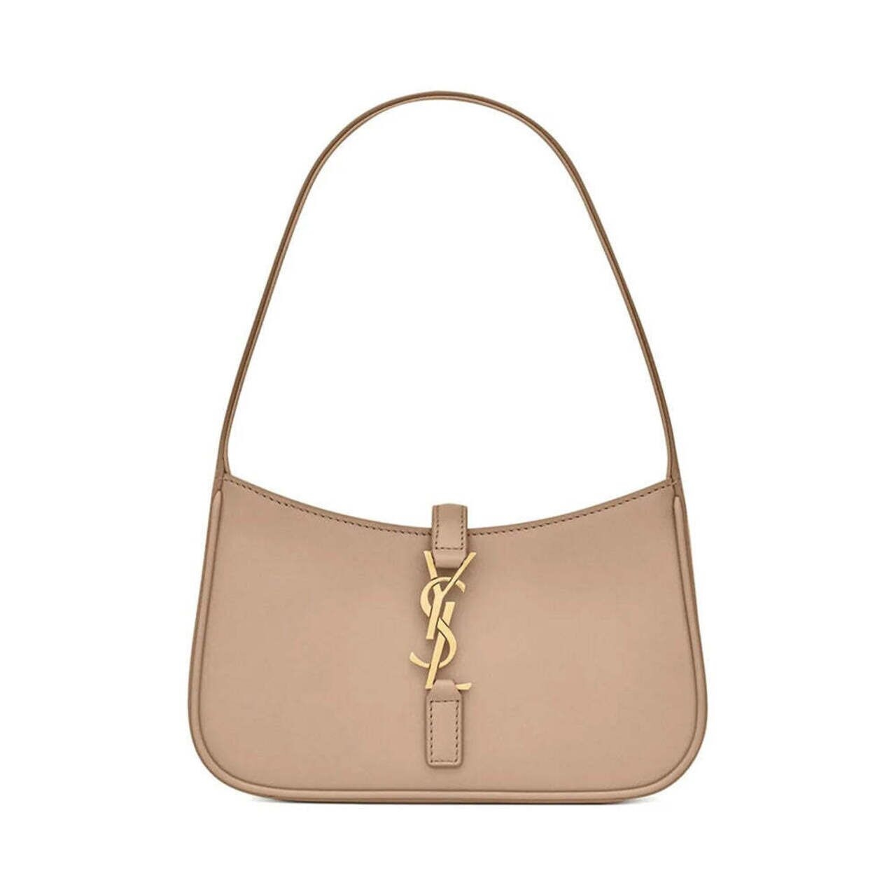 Saint Laurent Mini 5 A 7 Hobo Bag Smooth Leather Dark Beige