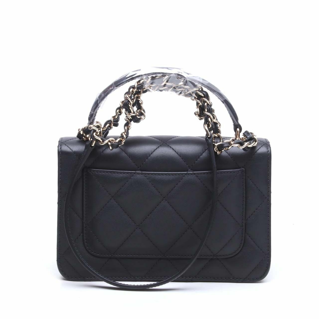 Chanel Coco Lady Top Handle Quilted Flap Black Small Bag 