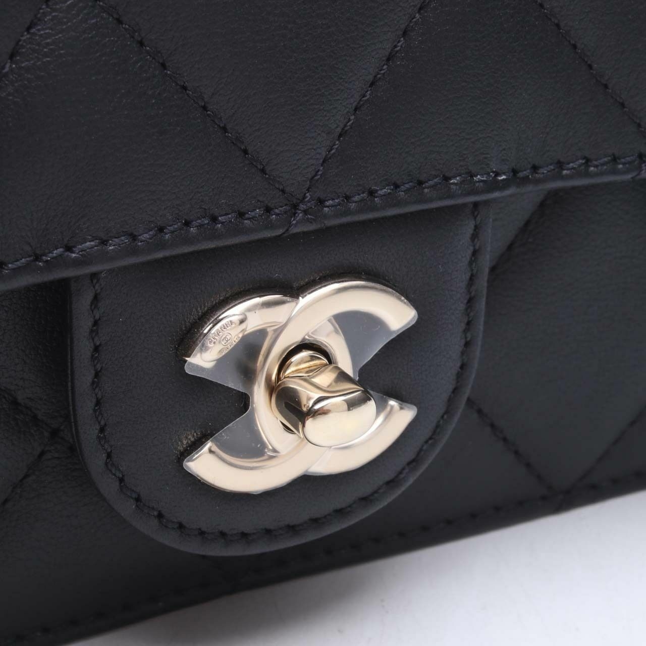 Chanel Coco Lady Top Handle Quilted Flap Black Small Bag 