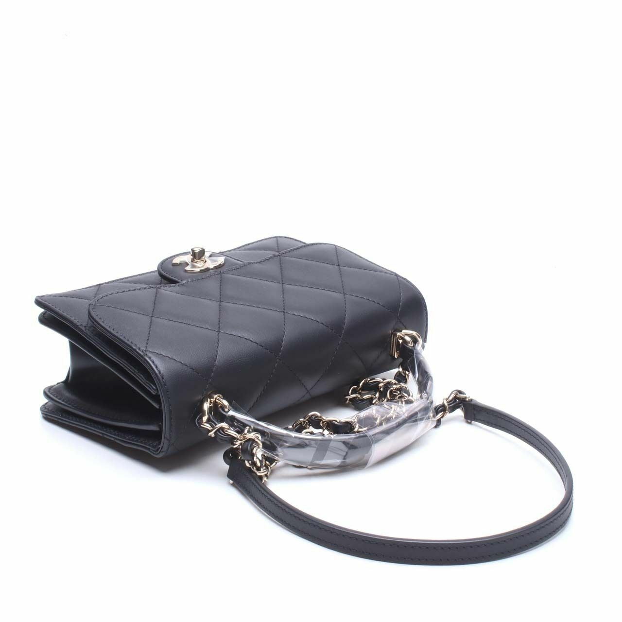 Chanel Coco Lady Top Handle Quilted Flap Black Small Bag 