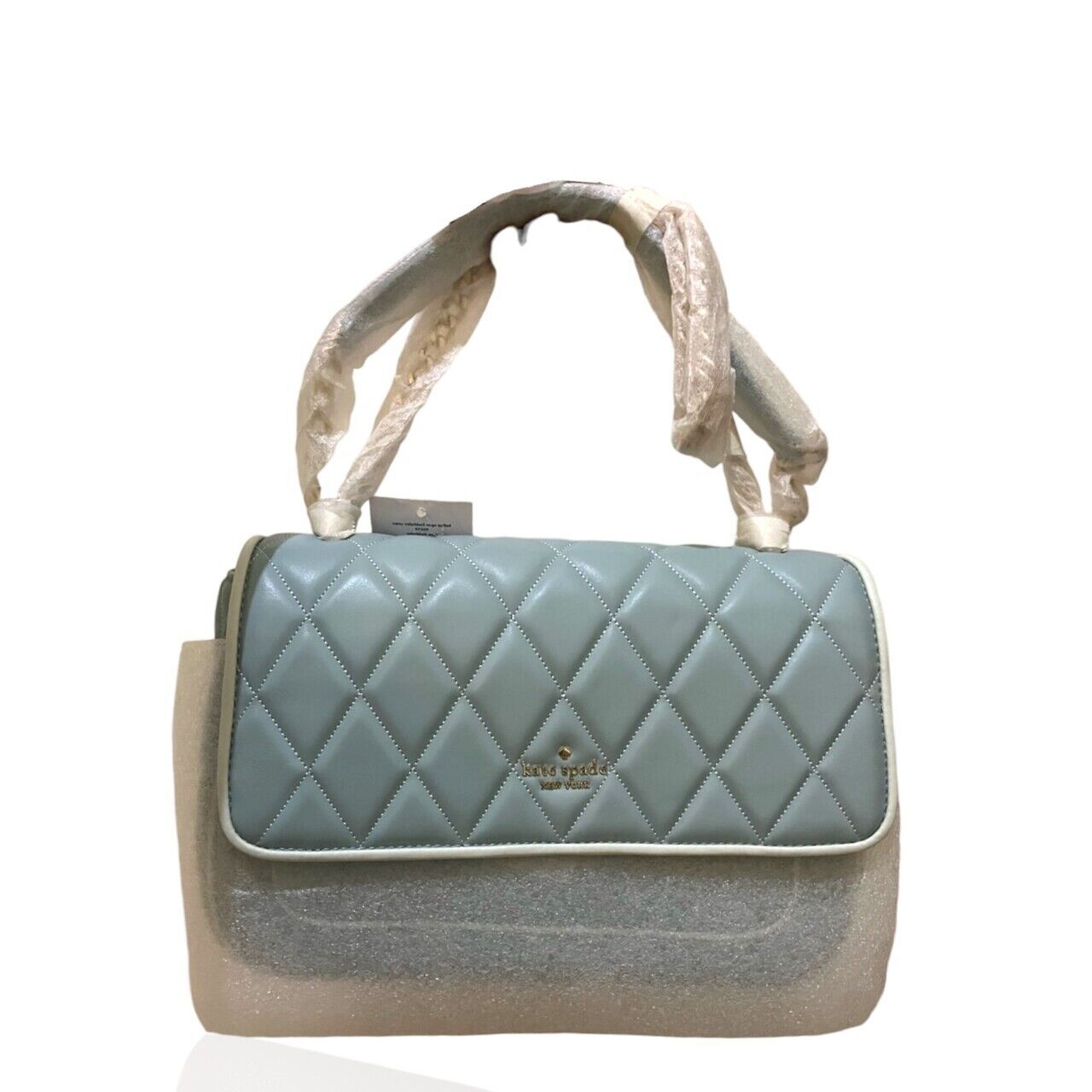 kate spade carey colorblock edge quilted wide sage shoulder bag