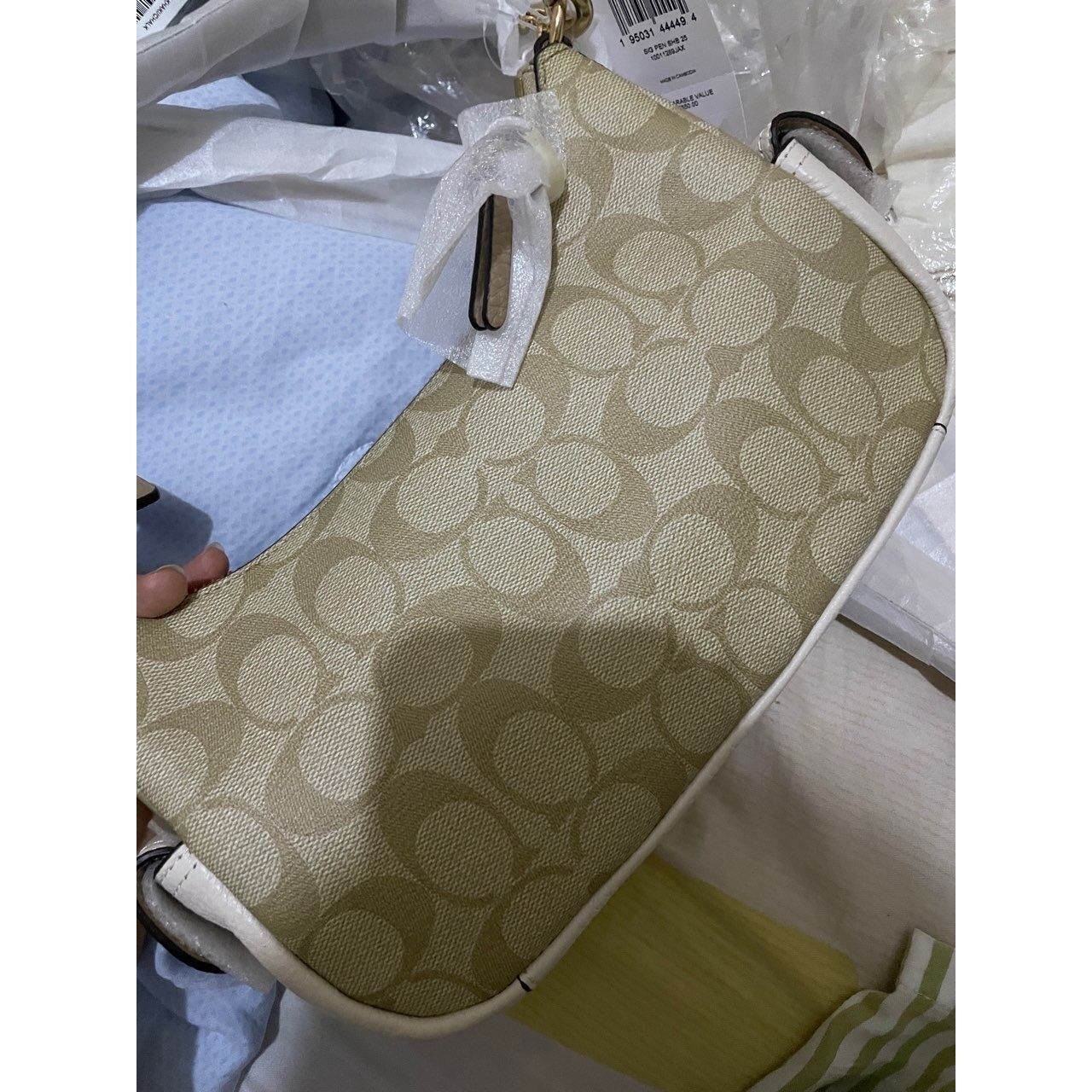 Coach Khaki & Chalk Shoulder Bag