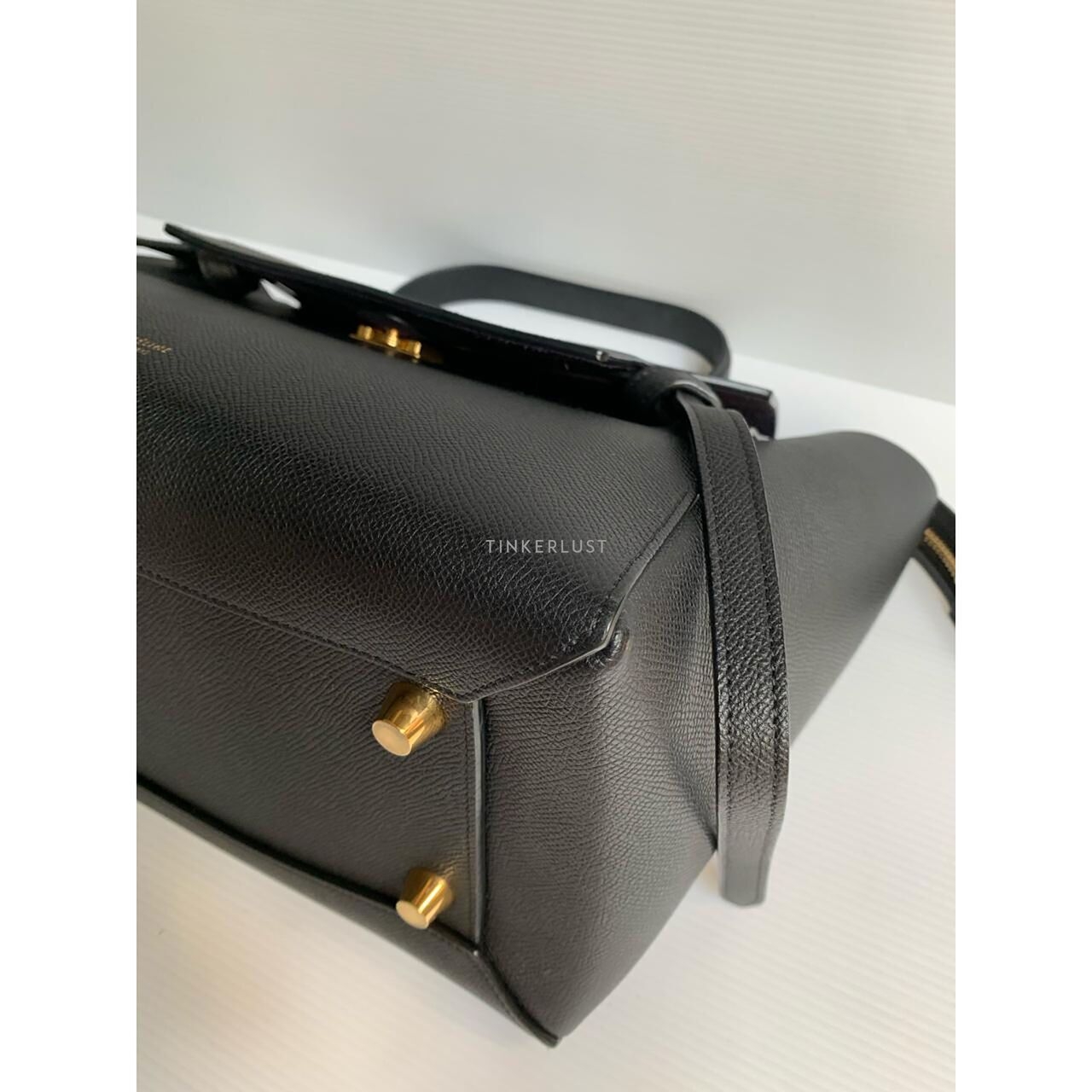 Celine Mini Beltbag Black Grain Leather Satchel