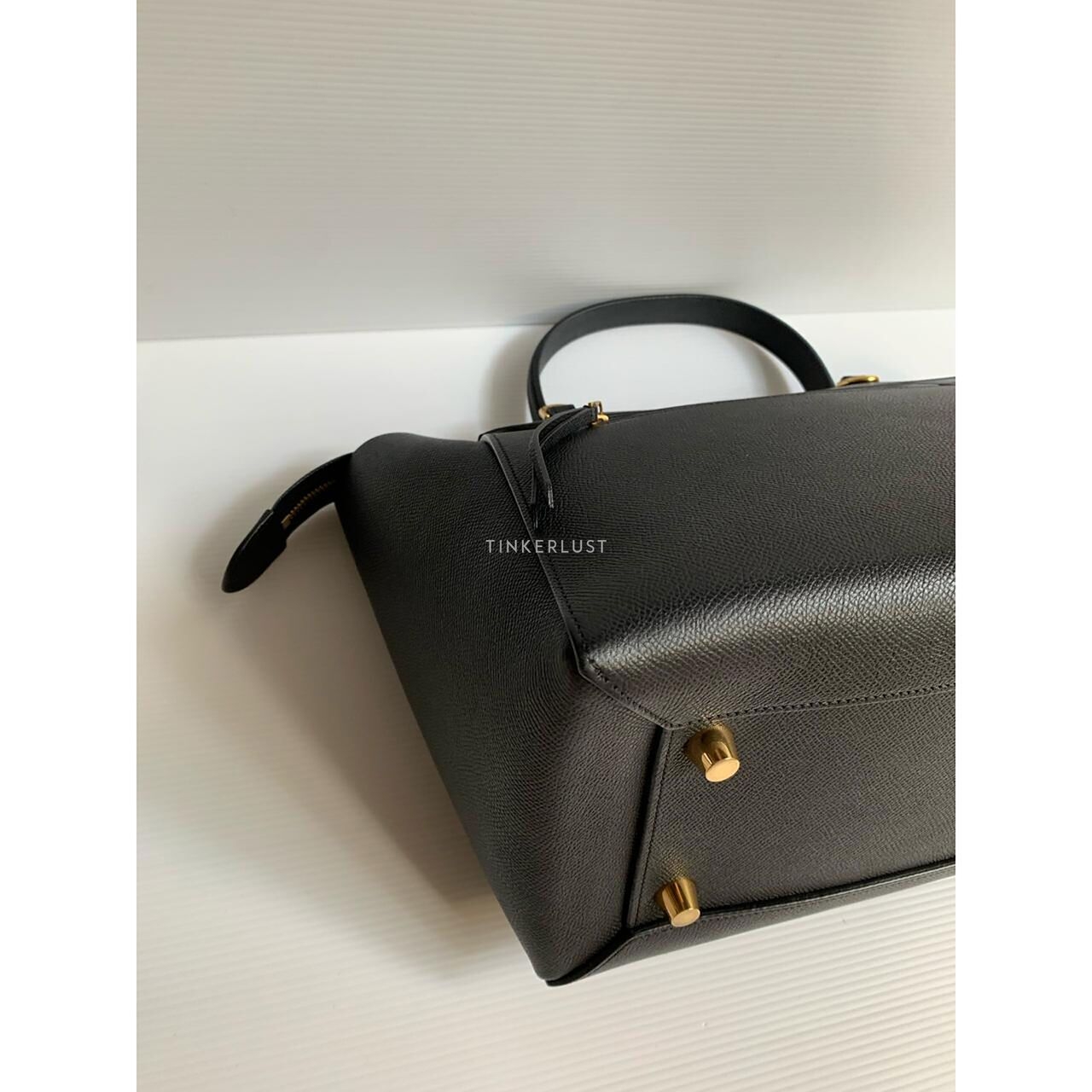 Celine Mini Beltbag Black Grain Leather Satchel