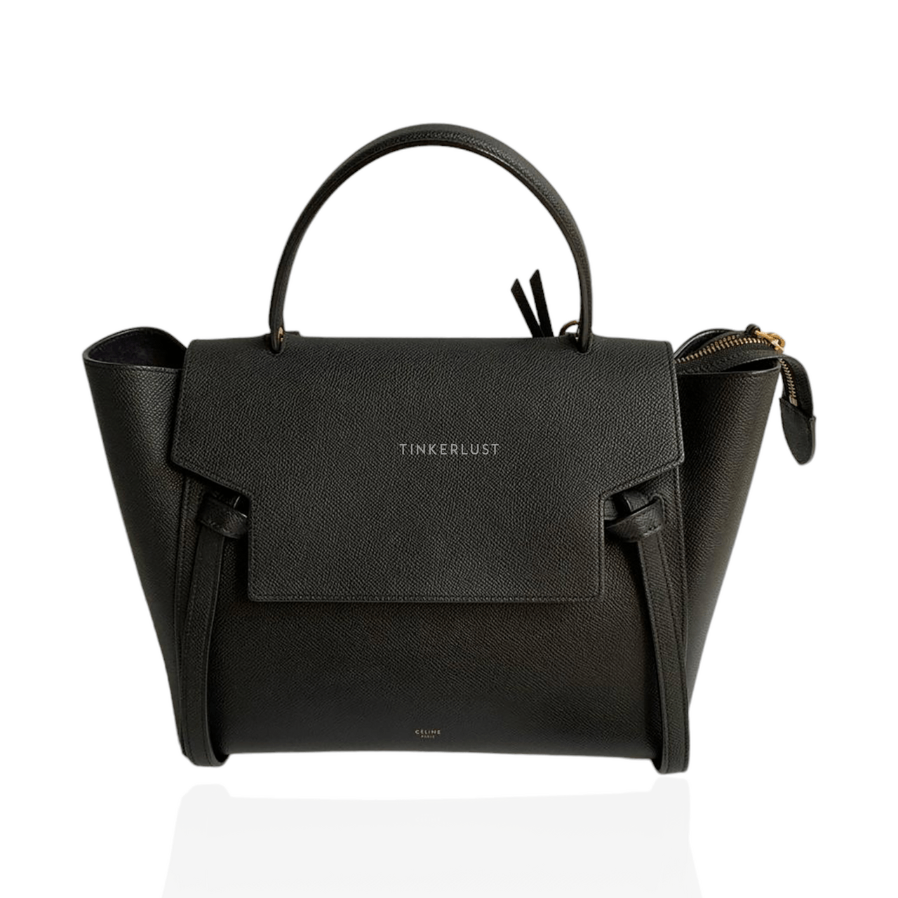 Celine Mini Beltbag Black Grain Leather Satchel