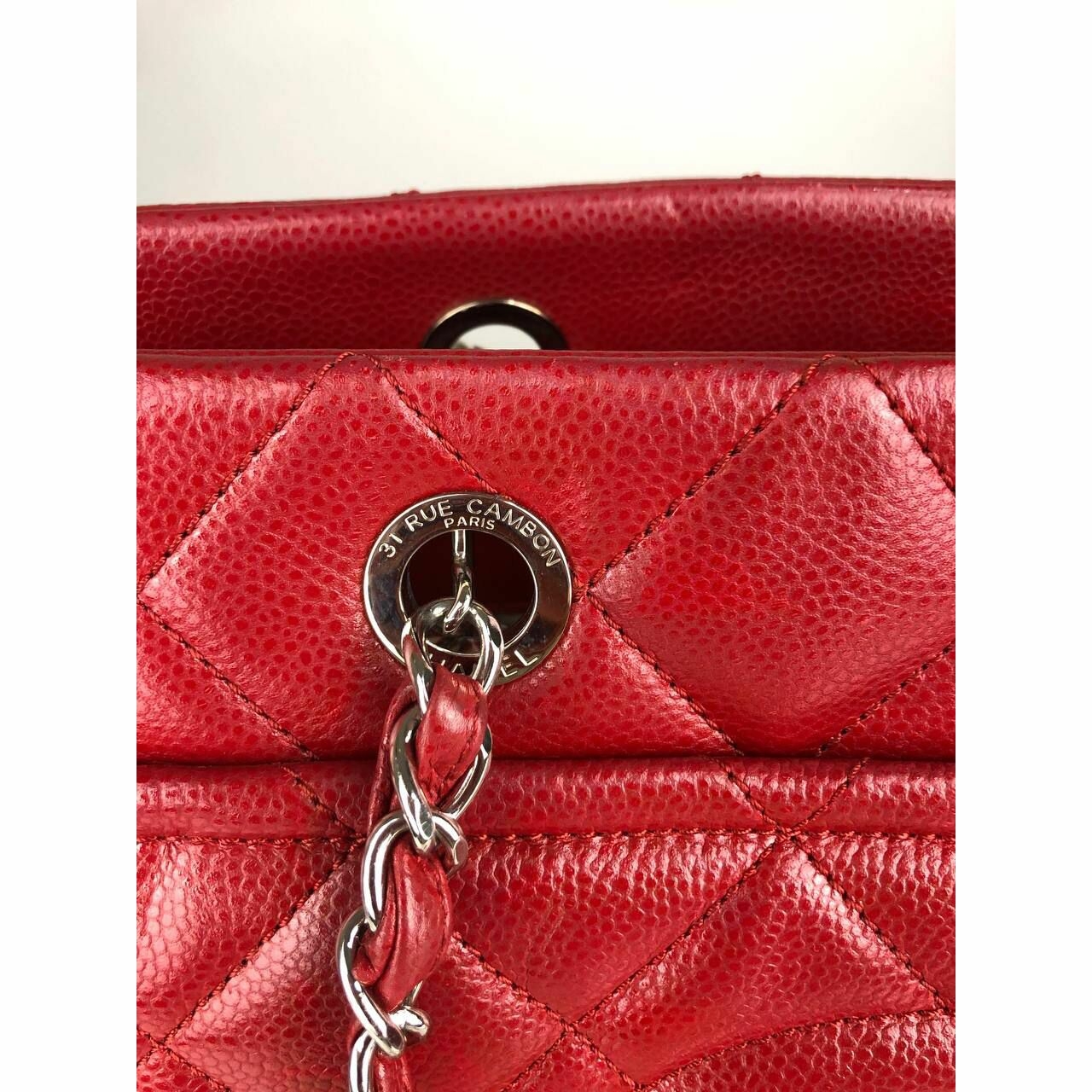 Chanel Tote bag Red Caviar SHW #17