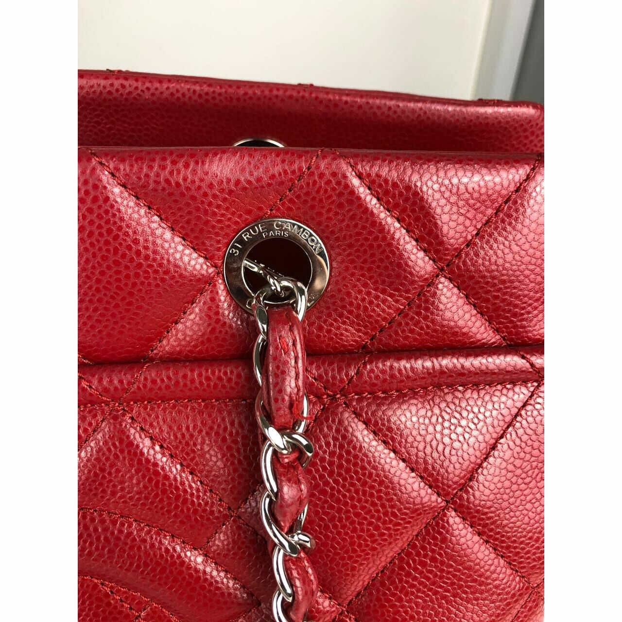 Chanel Tote bag Red Caviar SHW #17