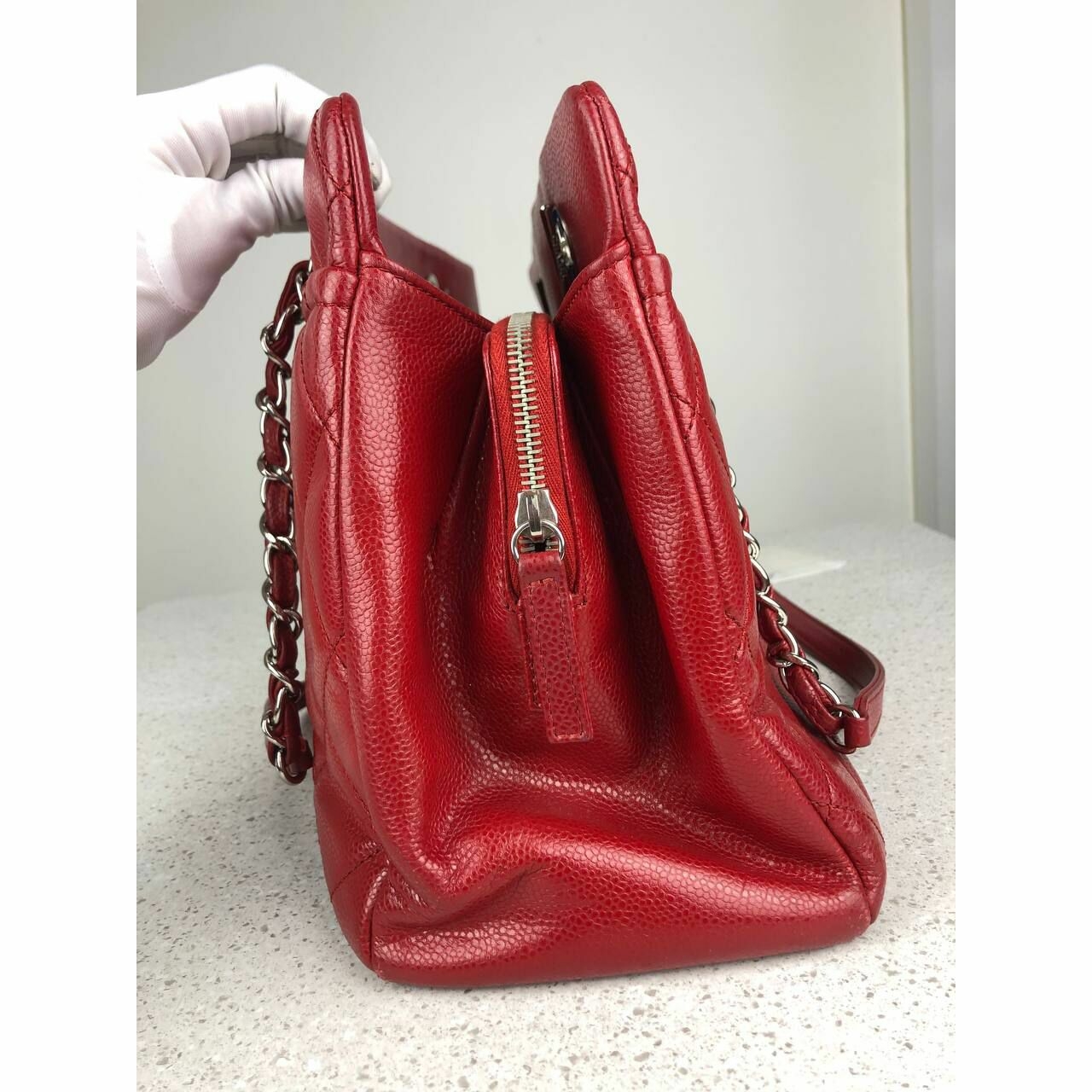 Chanel Tote bag Red Caviar SHW #17