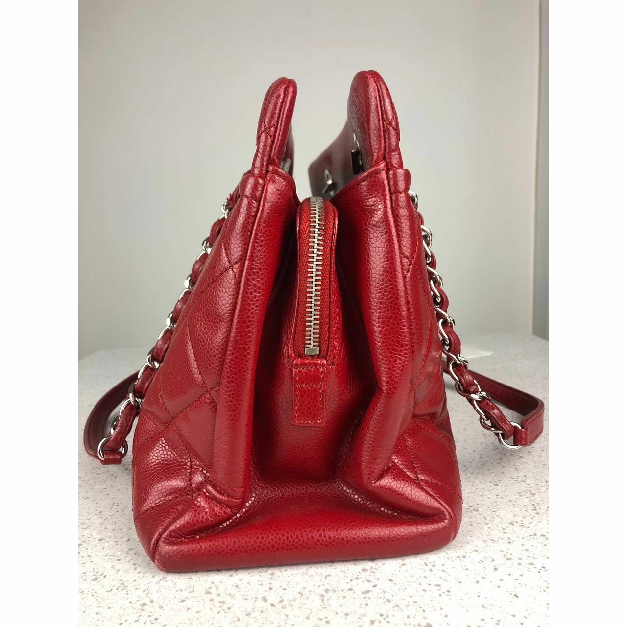 Chanel Tote bag Red Caviar SHW #17