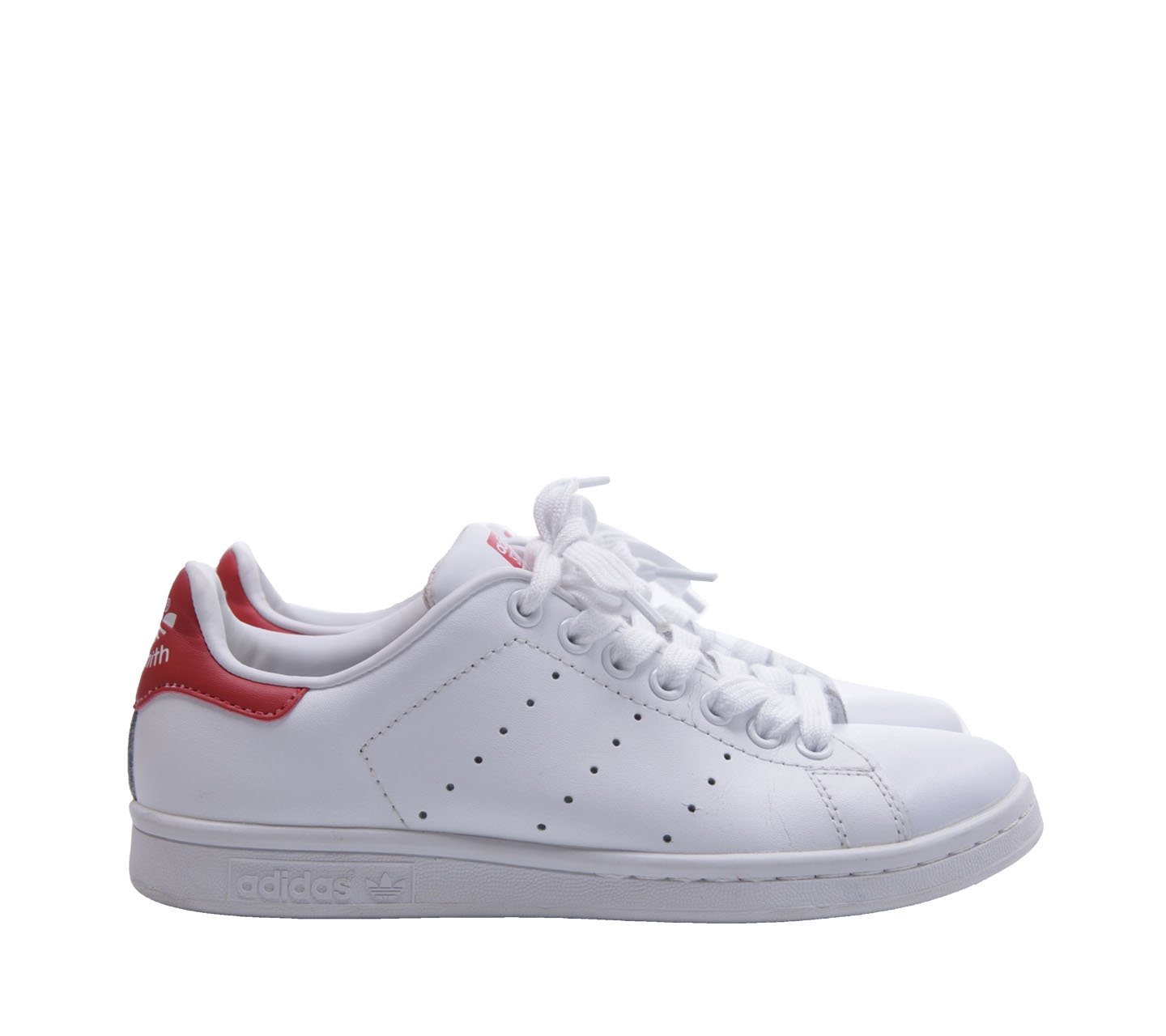 Adidas White & Red Stan Smit Sneakers