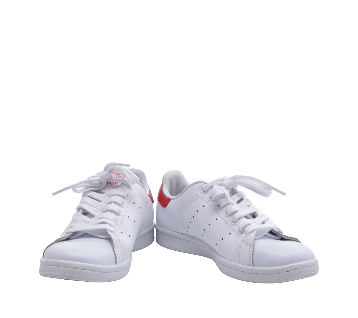 Adidas White & Red Stan Smit Sneakers