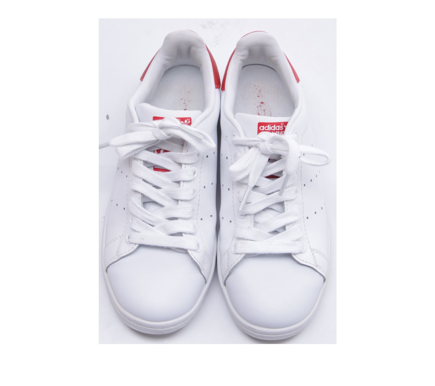 Adidas White & Red Stan Smit Sneakers