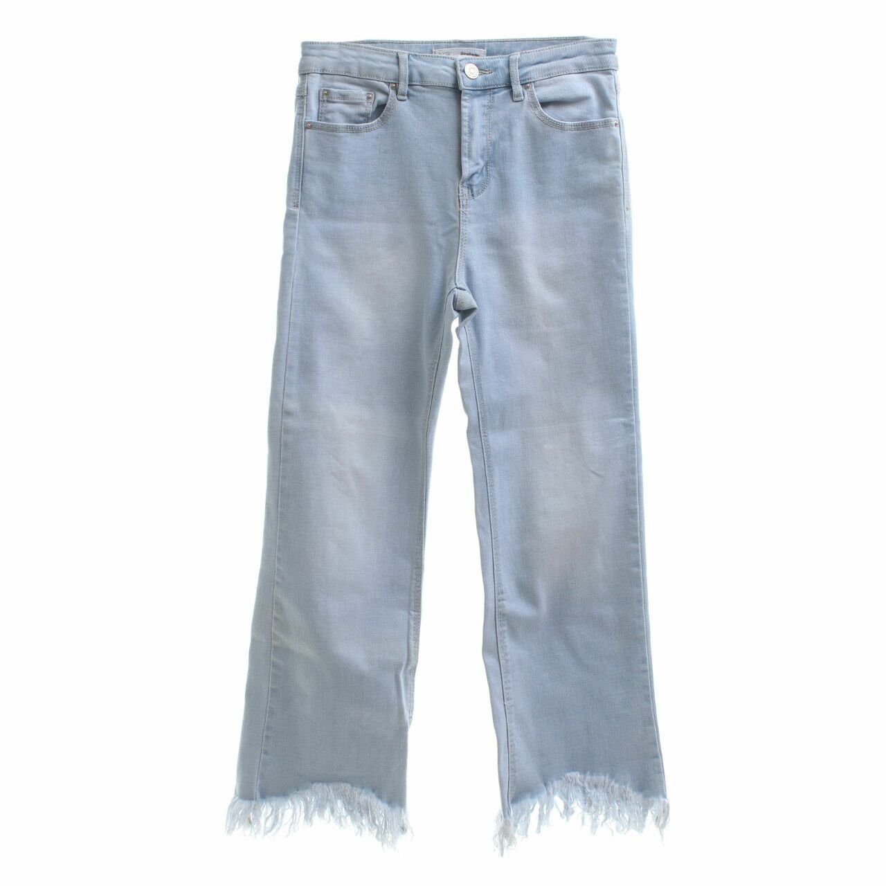 Stradivarius Light Blue Washed Hight Waist Long Pants