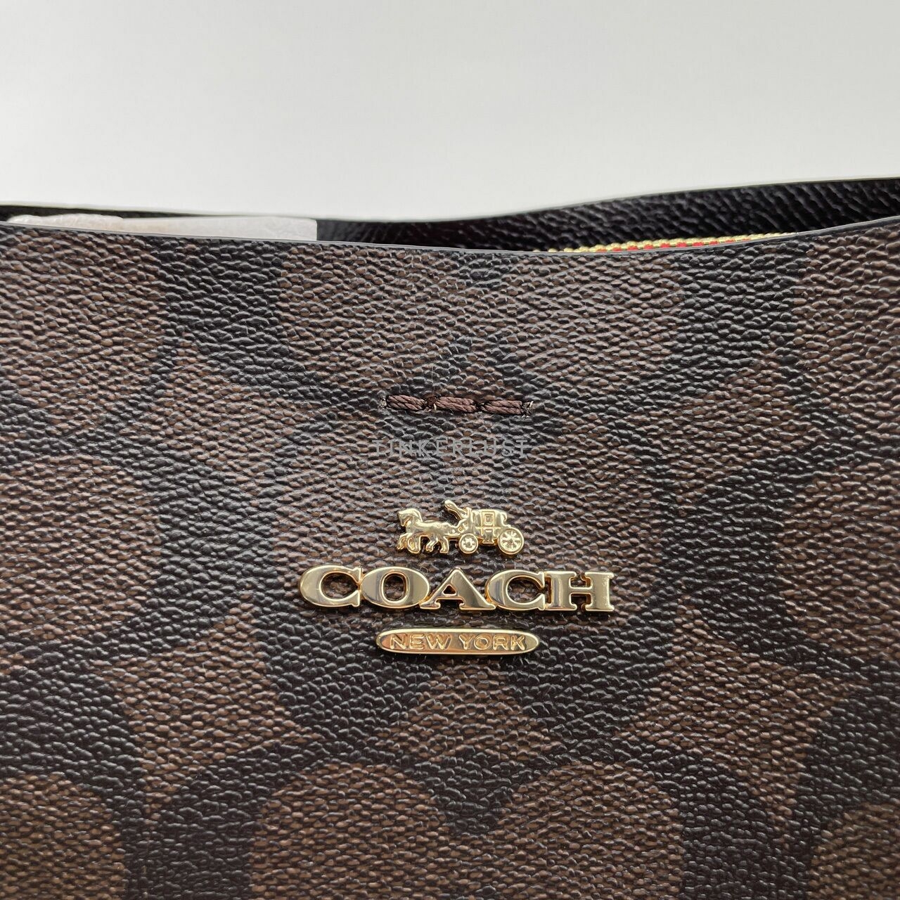 Coach CA582 Signature Mollie 22 Brown/Black Bucket Bag Shoulder Bag