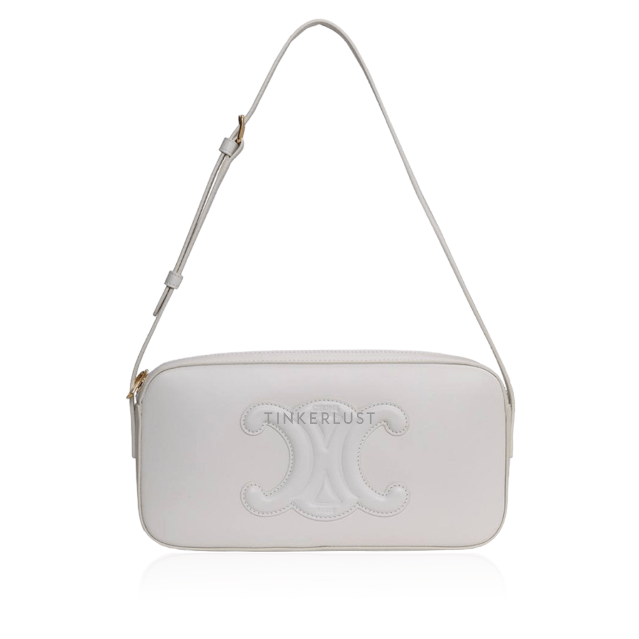 Celine Cuir Triomphe in White Smooth Calfskin Camera Shoulder Bag