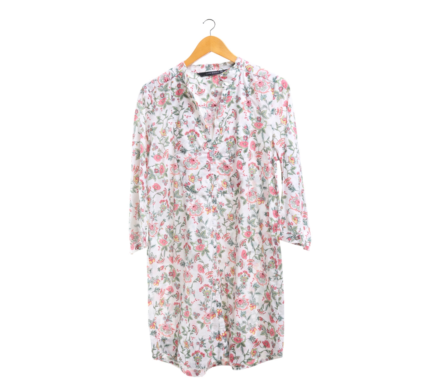 Zara Multi Color Floral Tunic Blouse