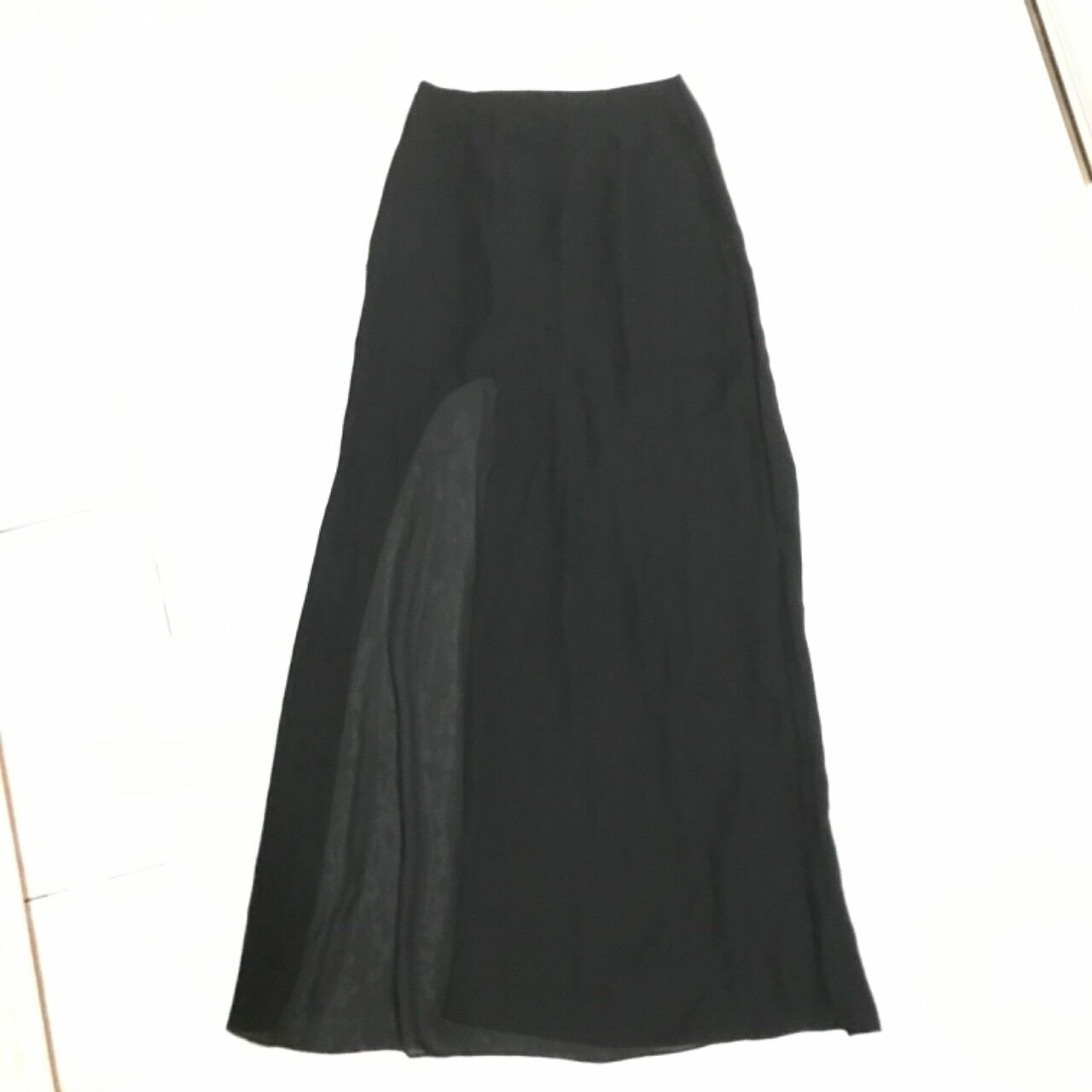 Asos Black Maxi Slit Skirt