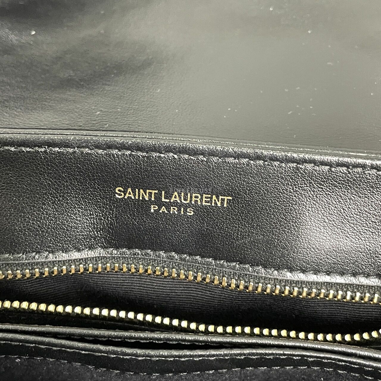 Yves Saint Laurent Calfskin Y Quilted Monogram Toy Loulou Black Sling Bag