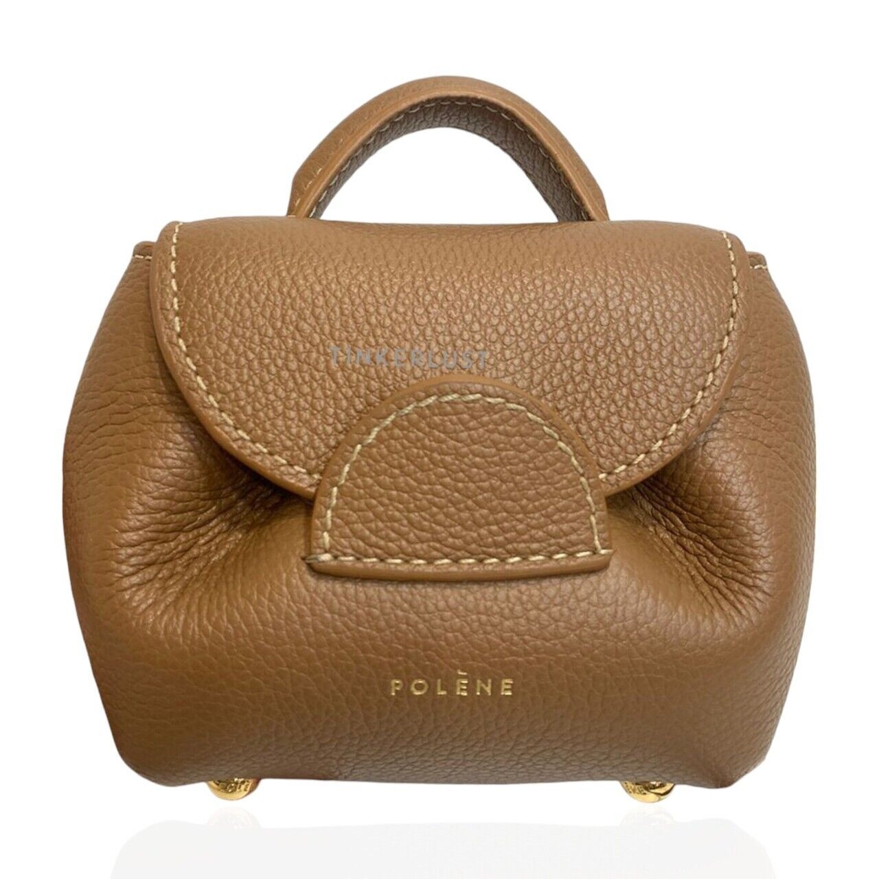 Polene Numero Micro Leather Caramel Satchel